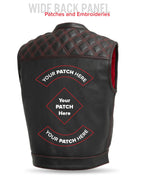 Upside Perforated Men's Club Style Leather Vest