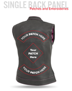 Jessica Women's  Motorcycle Leather Vest - Pink - Limited Edition