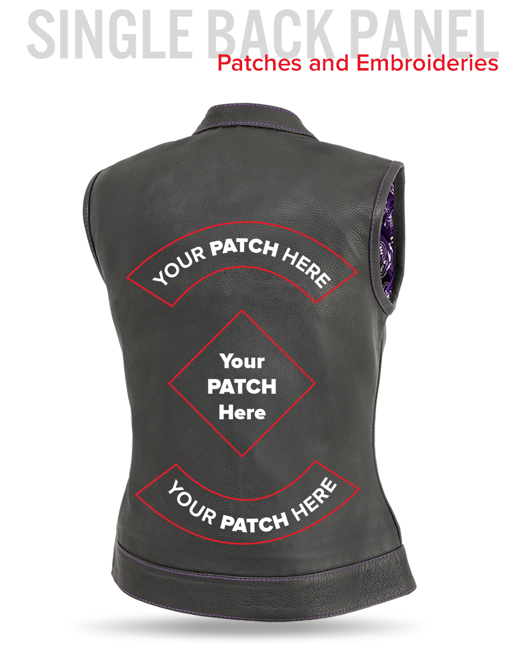 Jessica Women's Motorcycle Leather Vest - Purple - Limited Edition