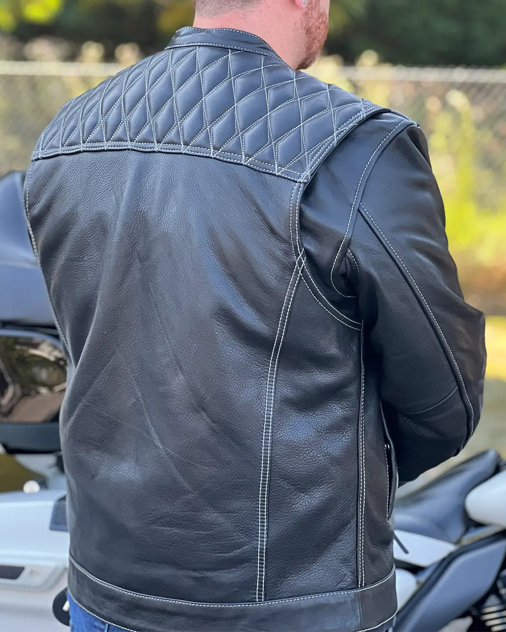 Cinder Men's Cafe Style Leather Jacket