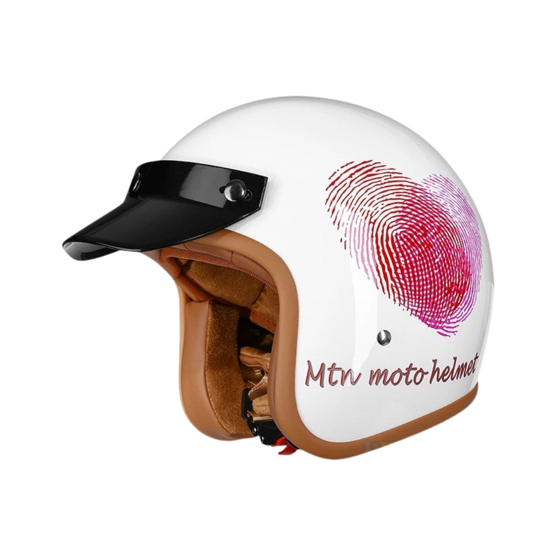 The Street King Vintage Open Face Motorcycle Helmet