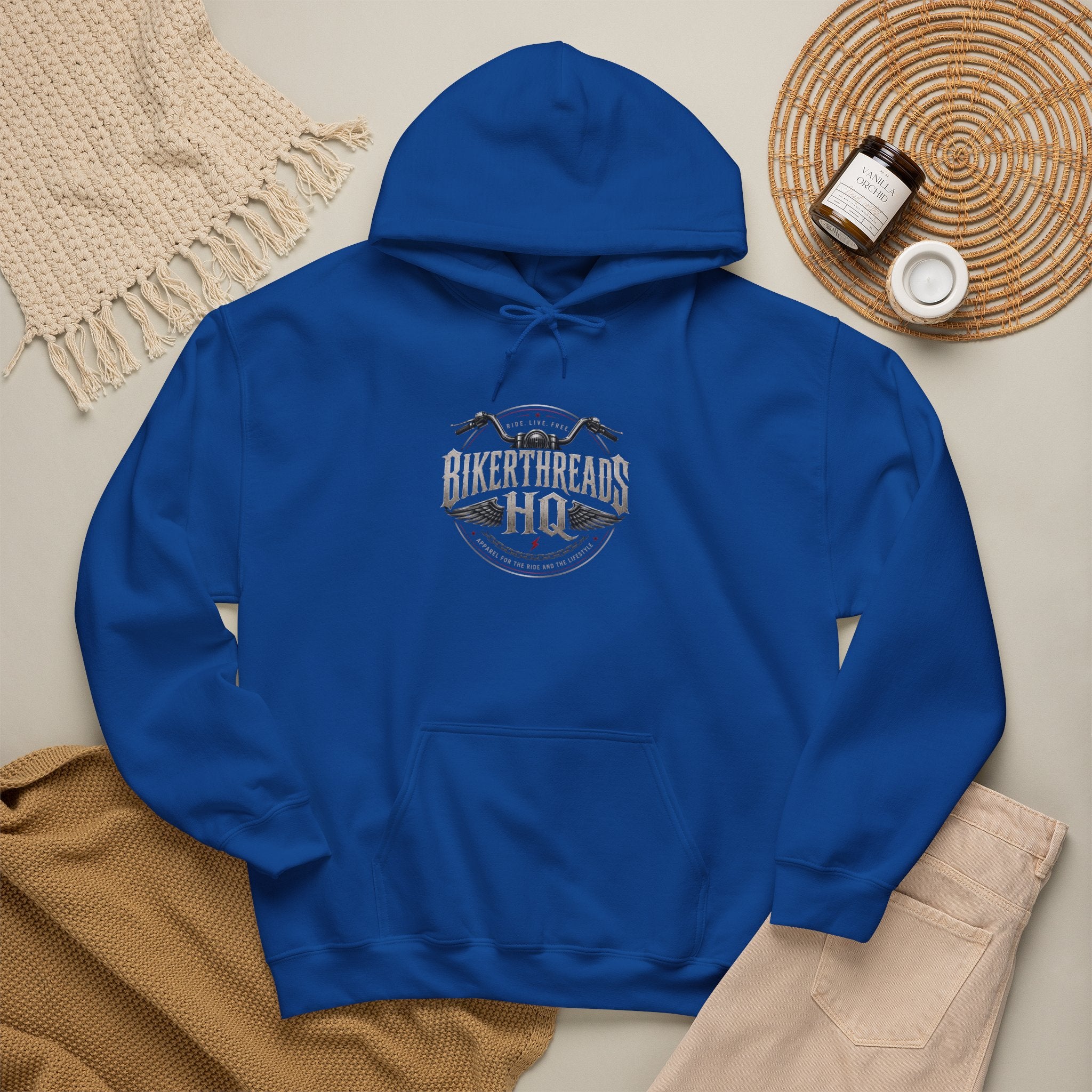 BikerThreads HQ Peace Strength Faith Hoodie