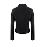 Short Oblique Pull Slim Motorcycle Jacket