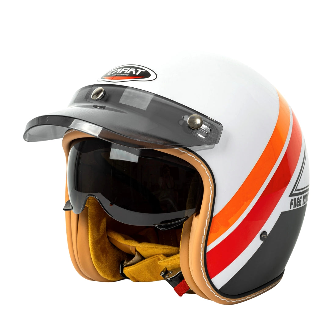 The Street King Vintage Open Face Motorcycle Helmet