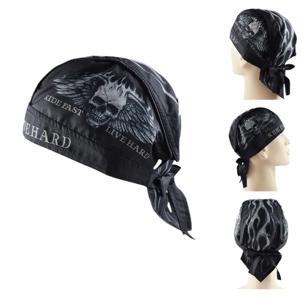 Breathable Motorcycle Skull Bandana Pirate Hat