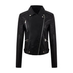 Short Oblique Pull Slim Motorcycle Jacket