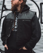 Lowrider Men's Motorcycle Leather/Twill Vest