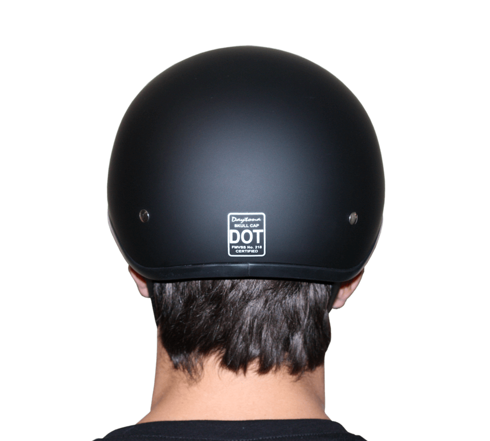 DOT Approved Daytona Motorcycle Half Face Helmet - Skull Cap Graphics for Men & Women, Scooters, ATVs, UTVs & Choppers - W/ Cross Bones