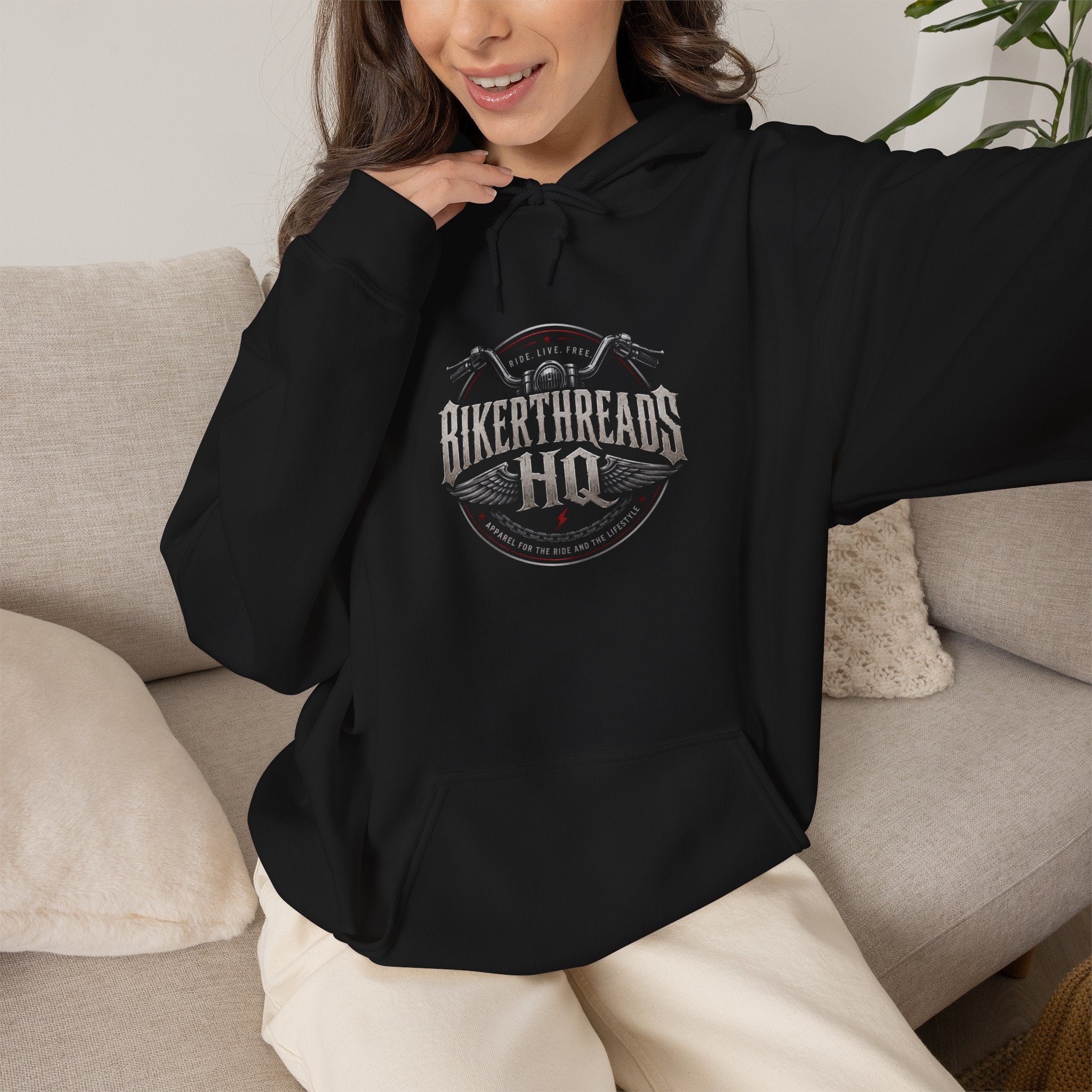 BikerThreads HQ Faith Fueled Freedom Driven Hoodie