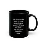 BikerThreads HQ Logo Biker Prayer Black Coffee Mug — 11oz & 15oz Motorcycle Logo Gift