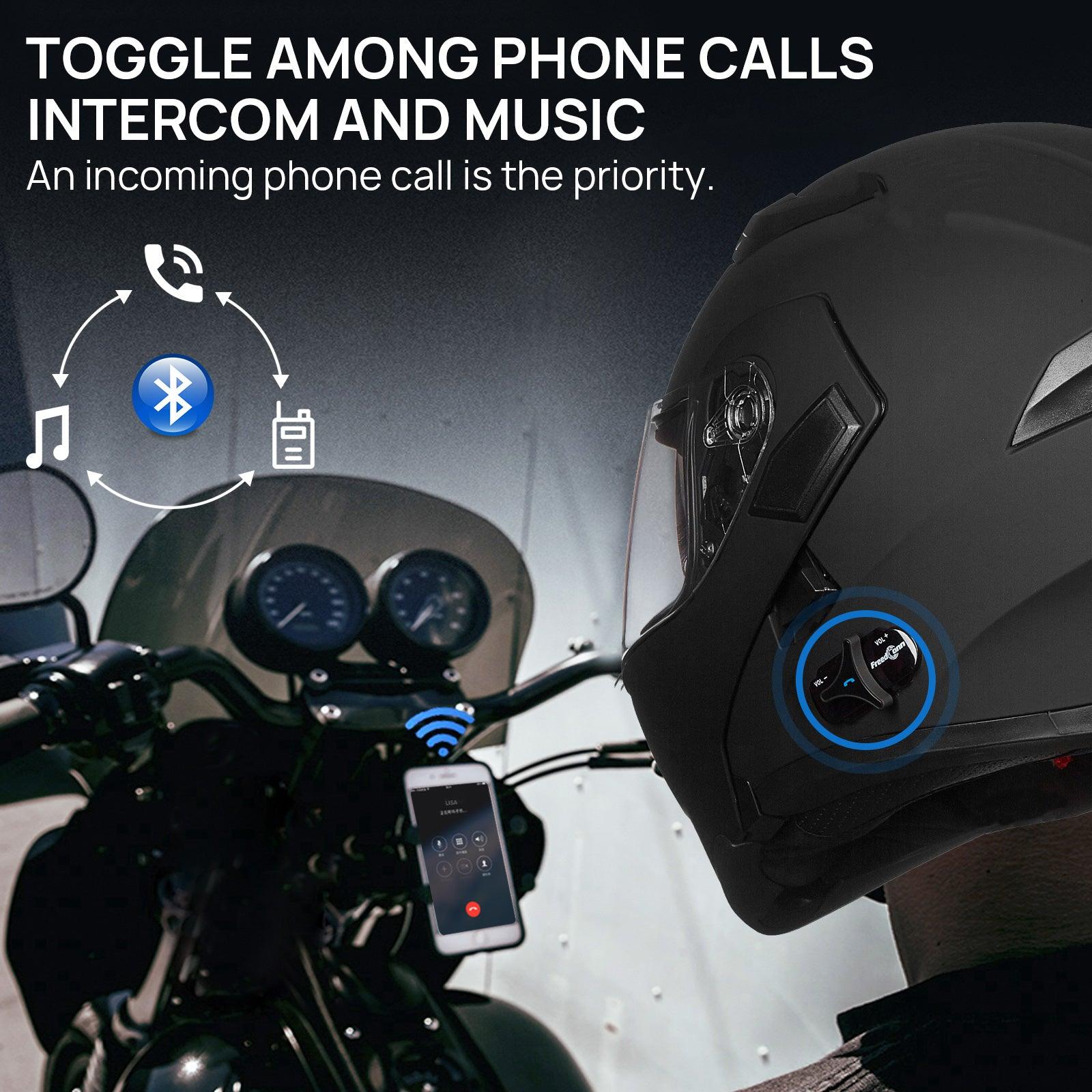 Flip-Up Bluetooth Motorcycle Helmet