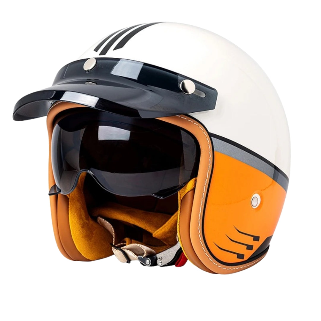 The Street King Vintage Open Face Motorcycle Helmet