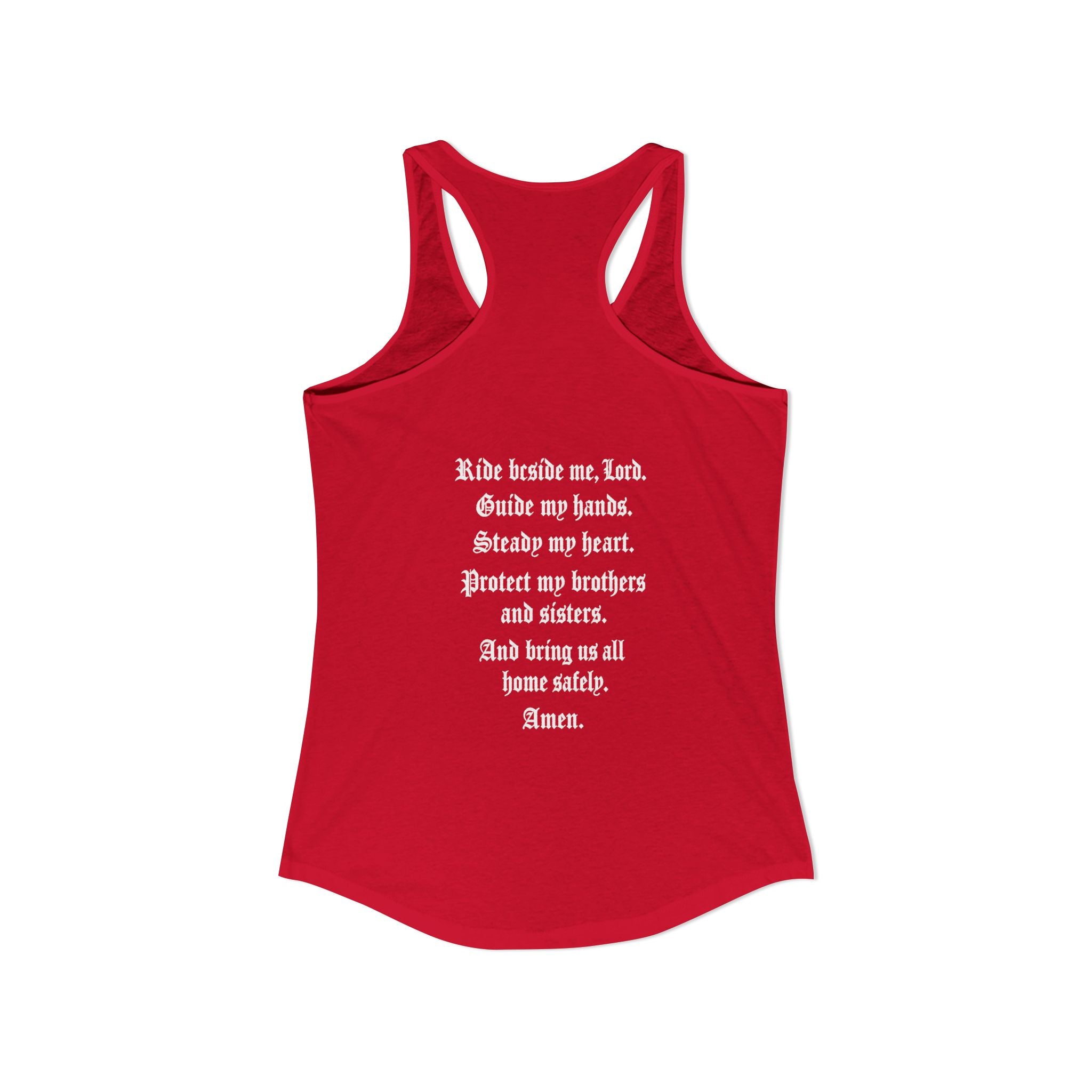 Bikerthreads HQ Biker Prayer Women's Ideal Racerback Tank