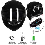 Flip-Up Full Face Bluetooth Motorcycle Helmet