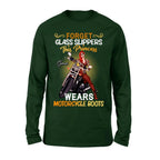 Personalized Biker Girl T-shirt/Long Sleeve/Sweatshirt/Hoodie - Gift Idea For Girl/Motorcycle Lover - Forget Glass Slippers This Princess Wears Motorcycle Boots