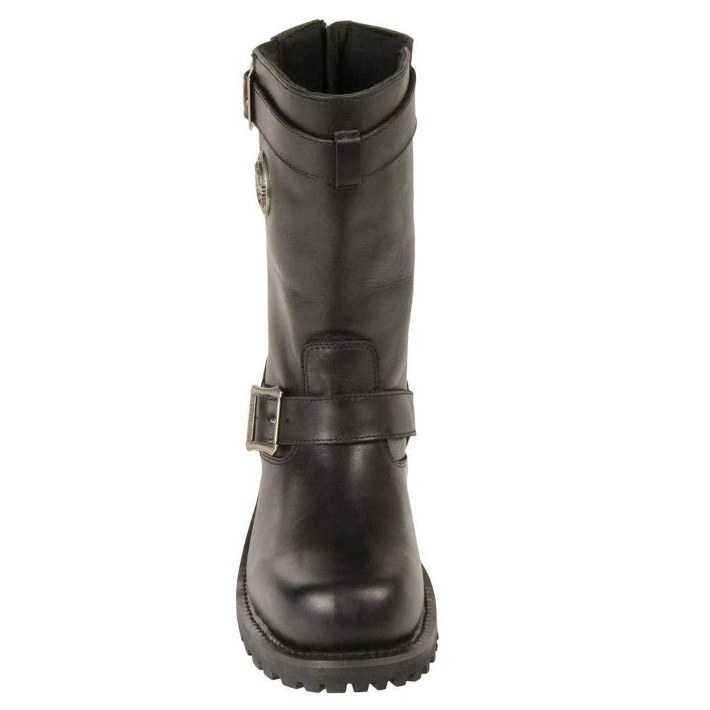 Milwaukee Leather Men's Black Leather Wide-Width 11-Inch Classic Engineer Motorcycle Boots MBM9020W