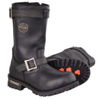 Milwaukee Leather Men's Black Leather Wide-Width 11-Inch Classic Engineer Motorcycle Boots MBM9020W