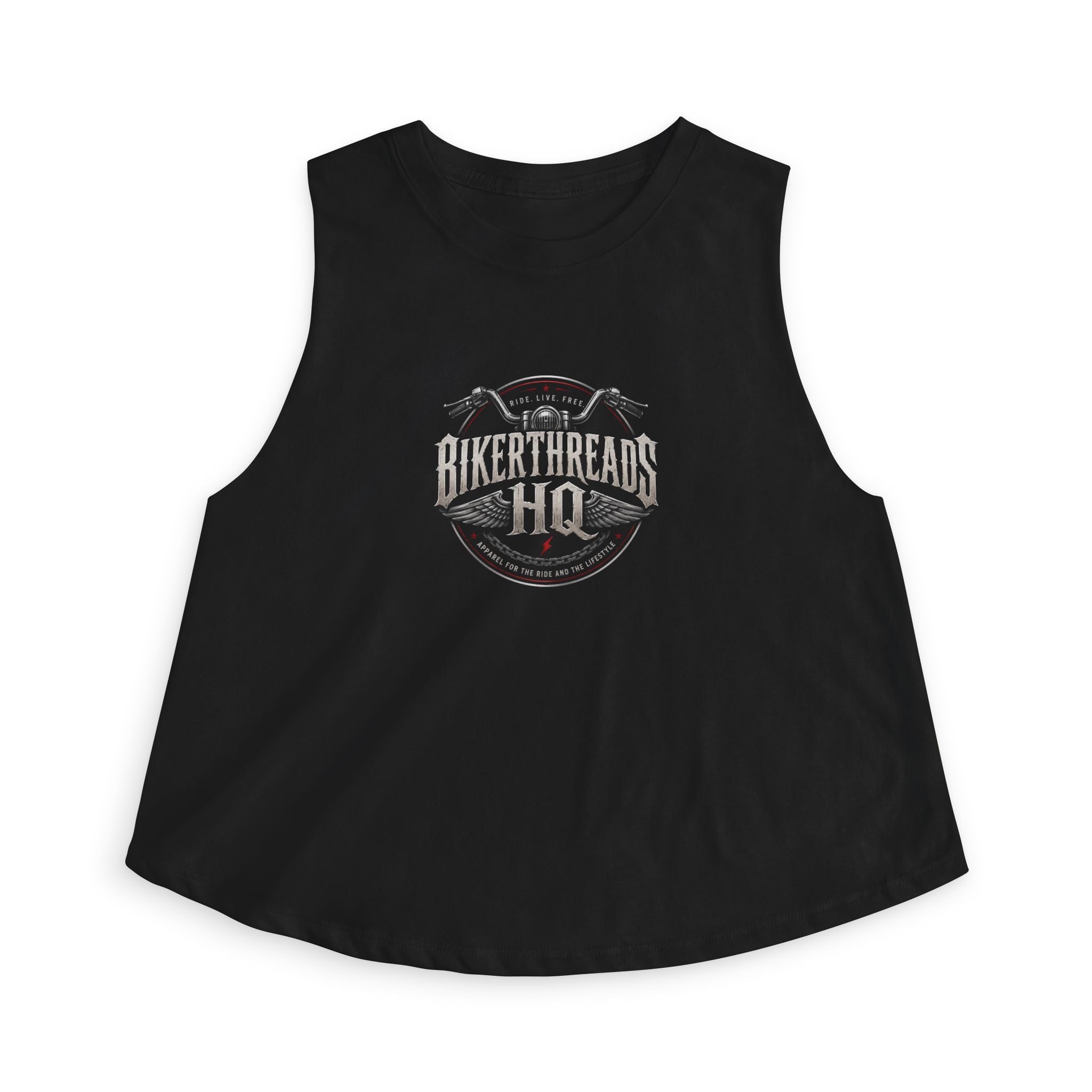 Women’s Crop Top — BikerThreads HQ Vintage Motorcycle Logo Tank