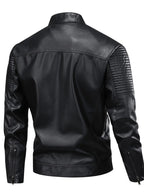 Zip Up Leather Motorcycle Jacket