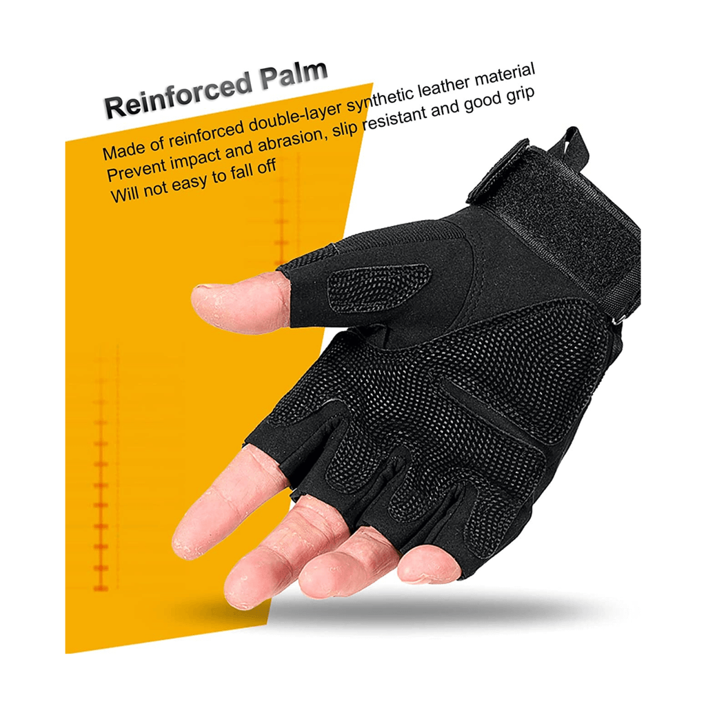 JupiterGear Tactical Military Fingerless Airsoft Gloves for Outdoor Sports, Paintball, and Motorcycling