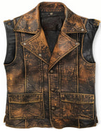 Aziel Distressed Genuine Leather Vest