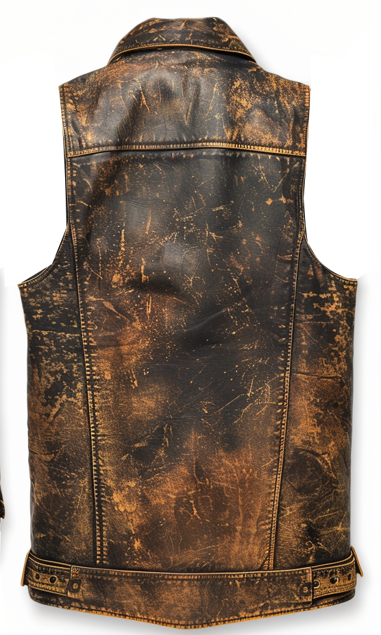 Aziel Distressed Genuine Leather Vest