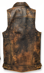 Aziel Distressed Genuine Leather Vest