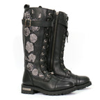 Ladies Wild Rose Black Knee-High Boots - BTL1007