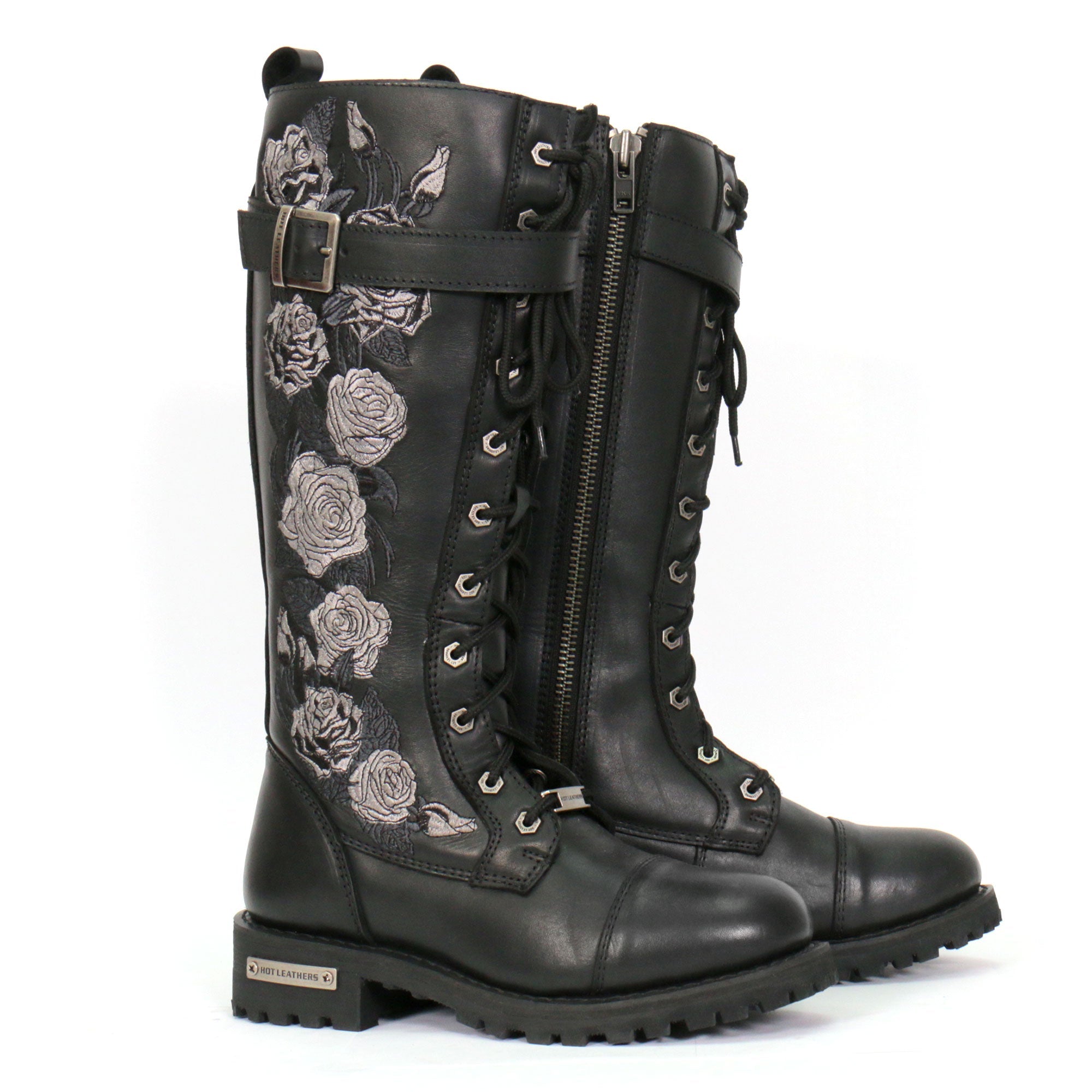 Ladies Wild Rose Black Knee-High Boots - BTL1007
