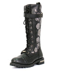 Ladies Wild Rose Black Knee-High Boots - BTL1007