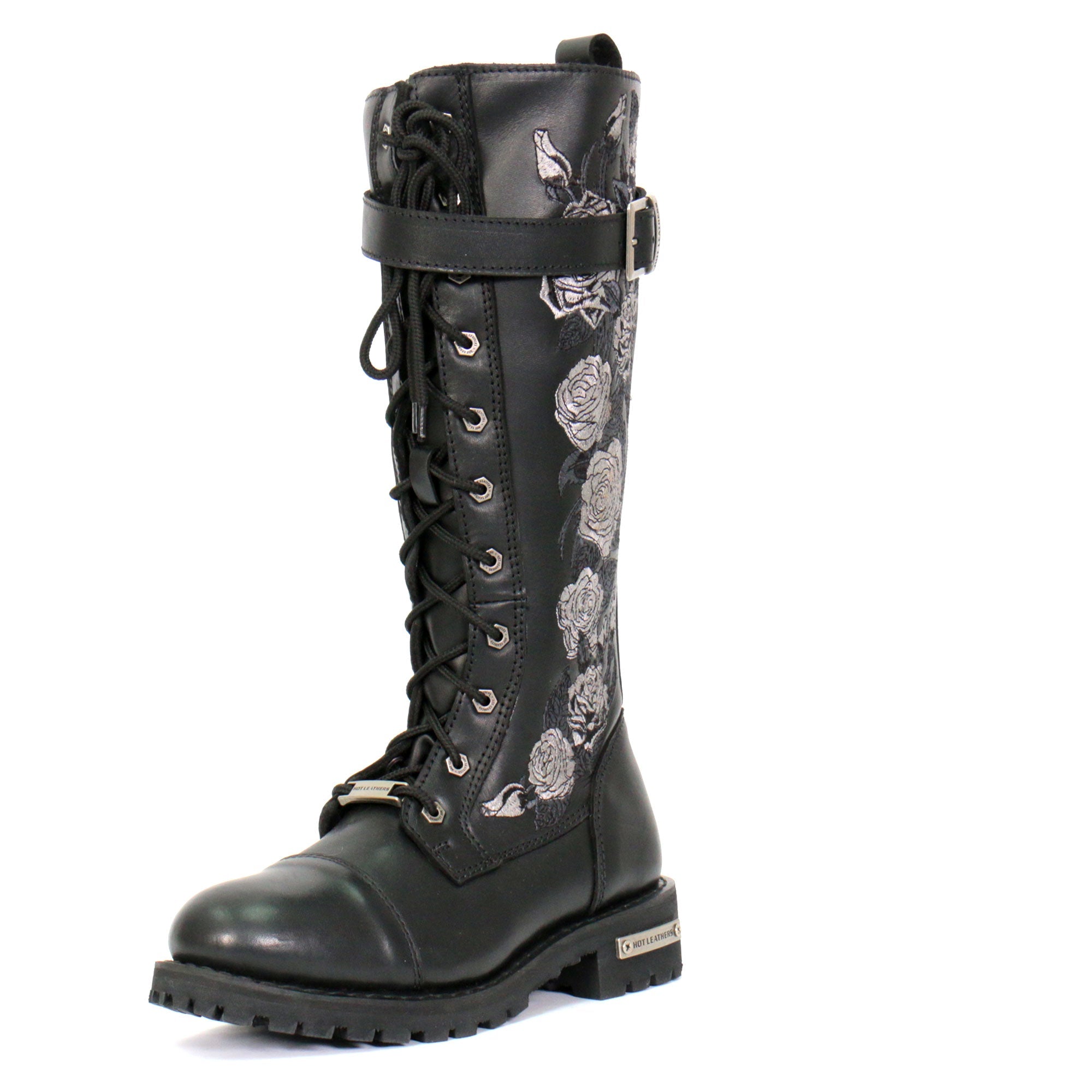 Ladies Wild Rose Black Knee-High Boots - BTL1007