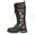 Ladies Wild Rose Black Knee-High Boots - BTL1007
