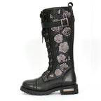 Ladies Wild Rose Black Knee-High Boots - BTL1007