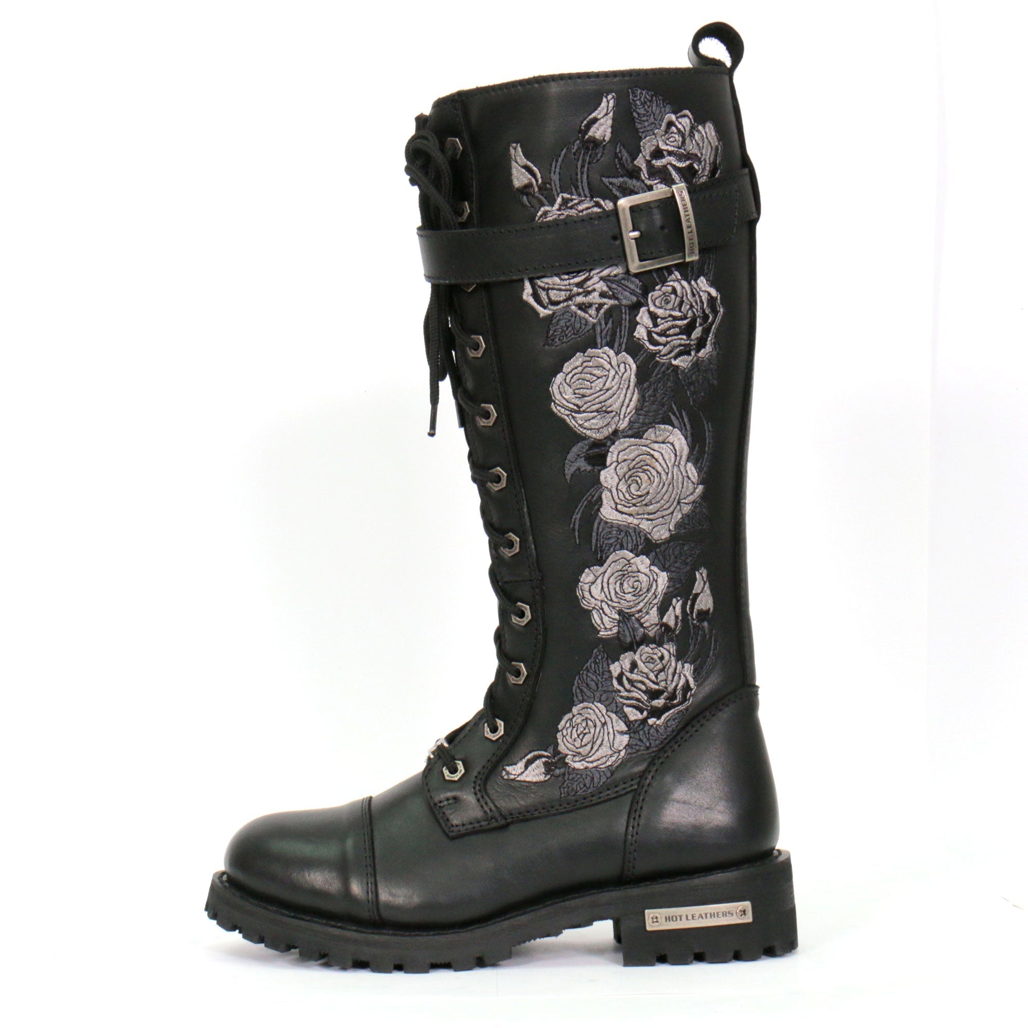 Ladies Wild Rose Black Knee-High Boots - BTL1007