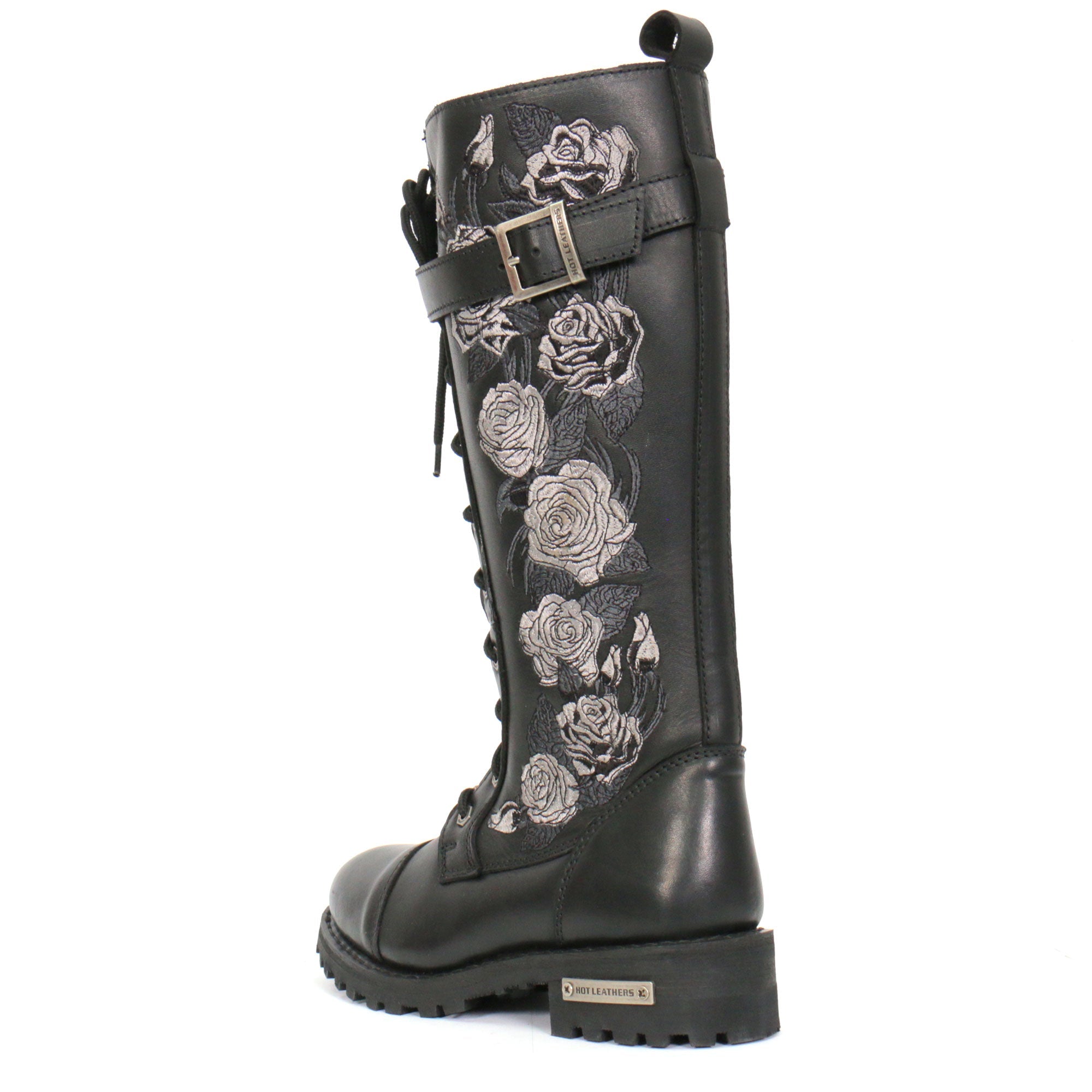 Ladies Wild Rose Black Knee-High Boots - BTL1007