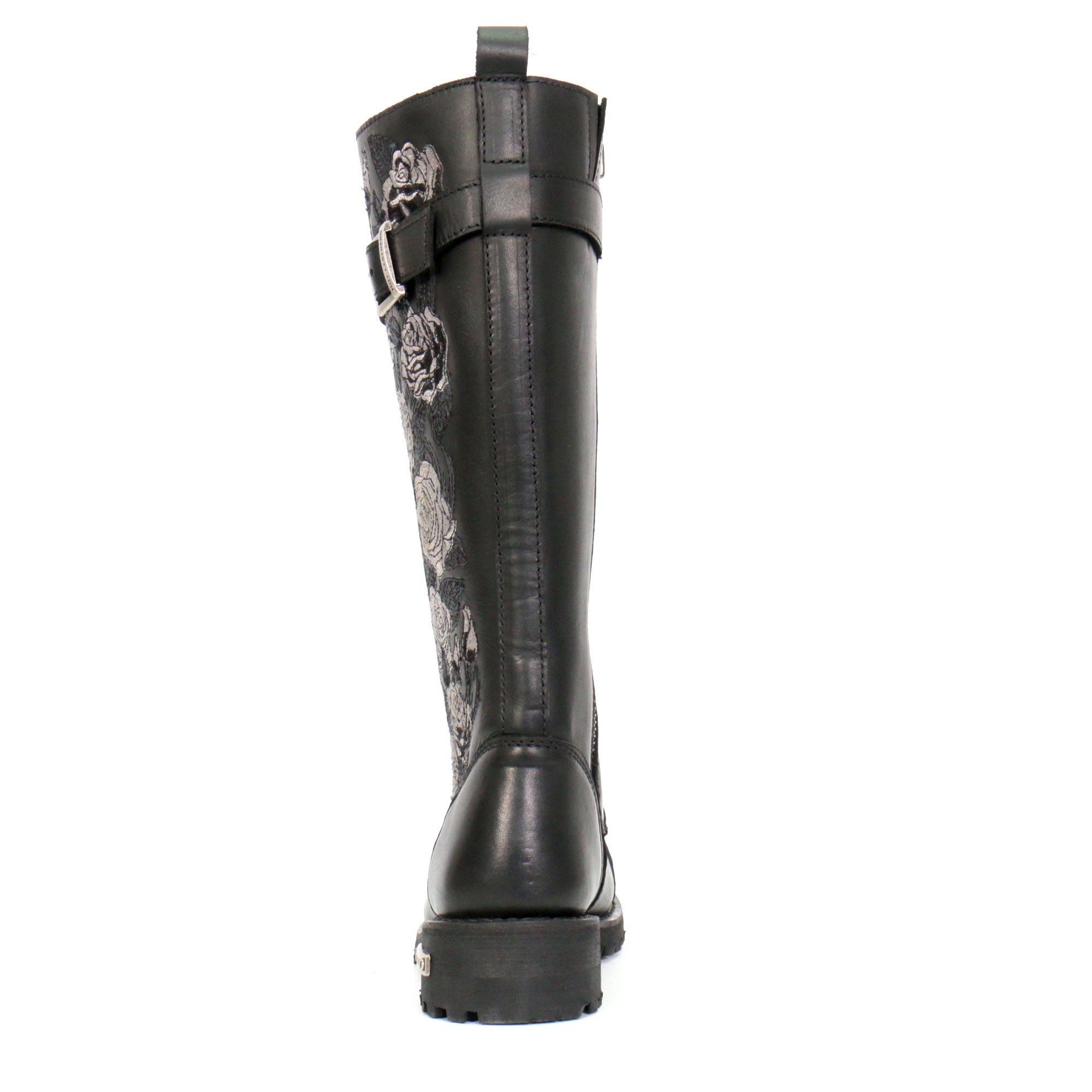 Ladies Wild Rose Black Knee-High Boots - BTL1007
