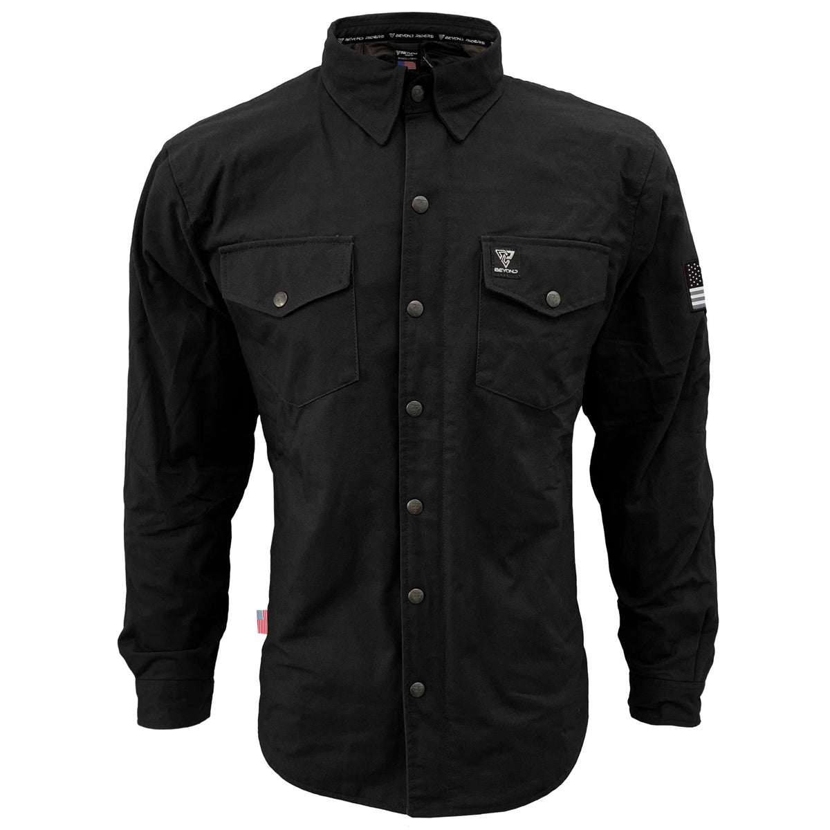 Protective Canvas Jacket for Men - Black Solid