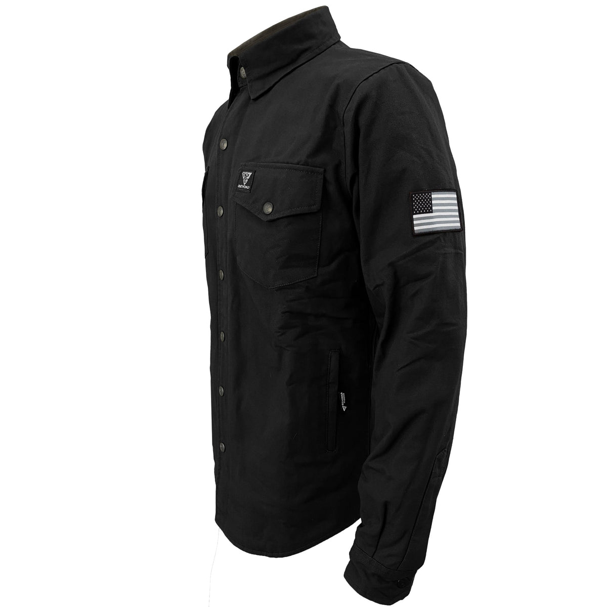 Protective Canvas Jacket for Men - Black Solid