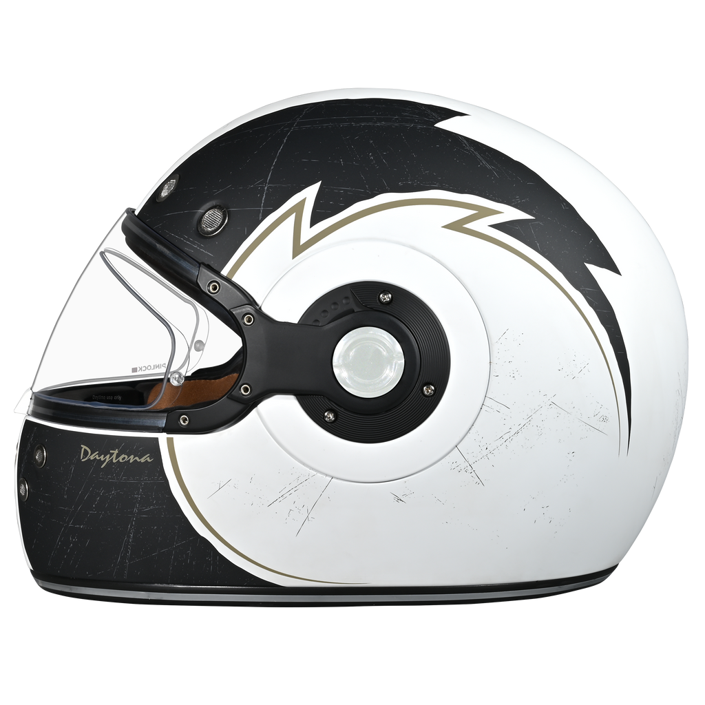 D.O.T. & ECE Daytona Retro Full Face Motorcycle Helmet: Vintage Style for Men, Women, & Youth - W/ Blitz