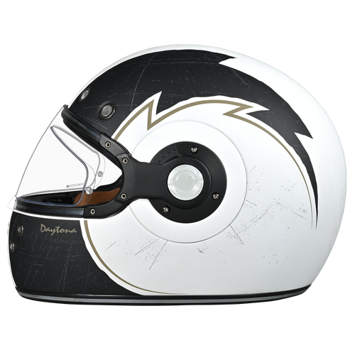 D.O.T. & ECE Daytona Retro Full Face Motorcycle Helmet: Vintage Style for Men, Women, & Youth - W/ Blitz