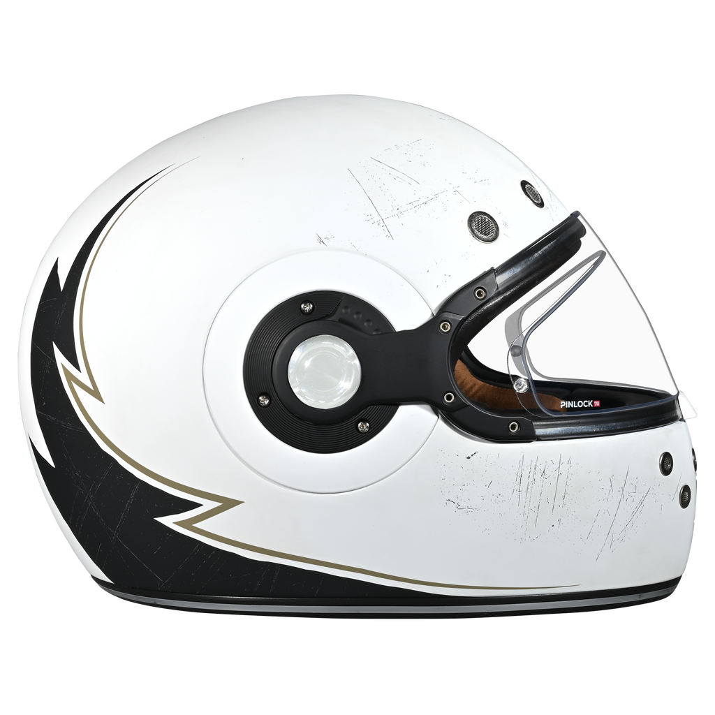 D.O.T. & ECE Daytona Retro Full Face Motorcycle Helmet: Vintage Style for Men, Women, & Youth - W/ Blitz