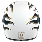 D.O.T. & ECE Daytona Retro Full Face Motorcycle Helmet: Vintage Style for Men, Women, & Youth - W/ Flames