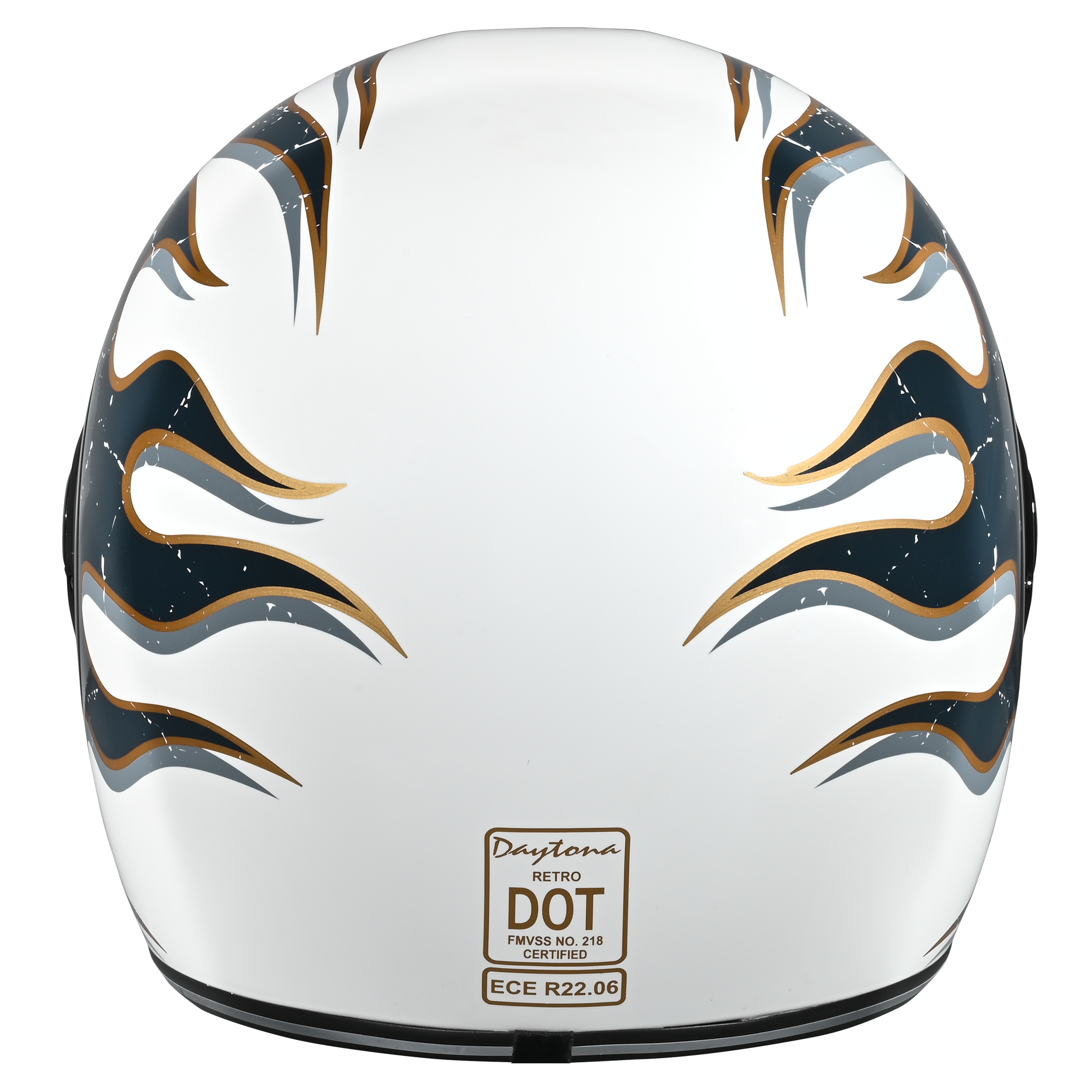 D.O.T. & ECE Daytona Retro Full Face Motorcycle Helmet: Vintage Style for Men, Women, & Youth - W/ Flames