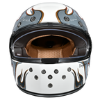 D.O.T. & ECE Daytona Retro Full Face Motorcycle Helmet: Vintage Style for Men, Women, & Youth - W/ Flames