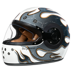 D.O.T. & ECE Daytona Retro Full Face Motorcycle Helmet: Vintage Style for Men, Women, & Youth - W/ Flames