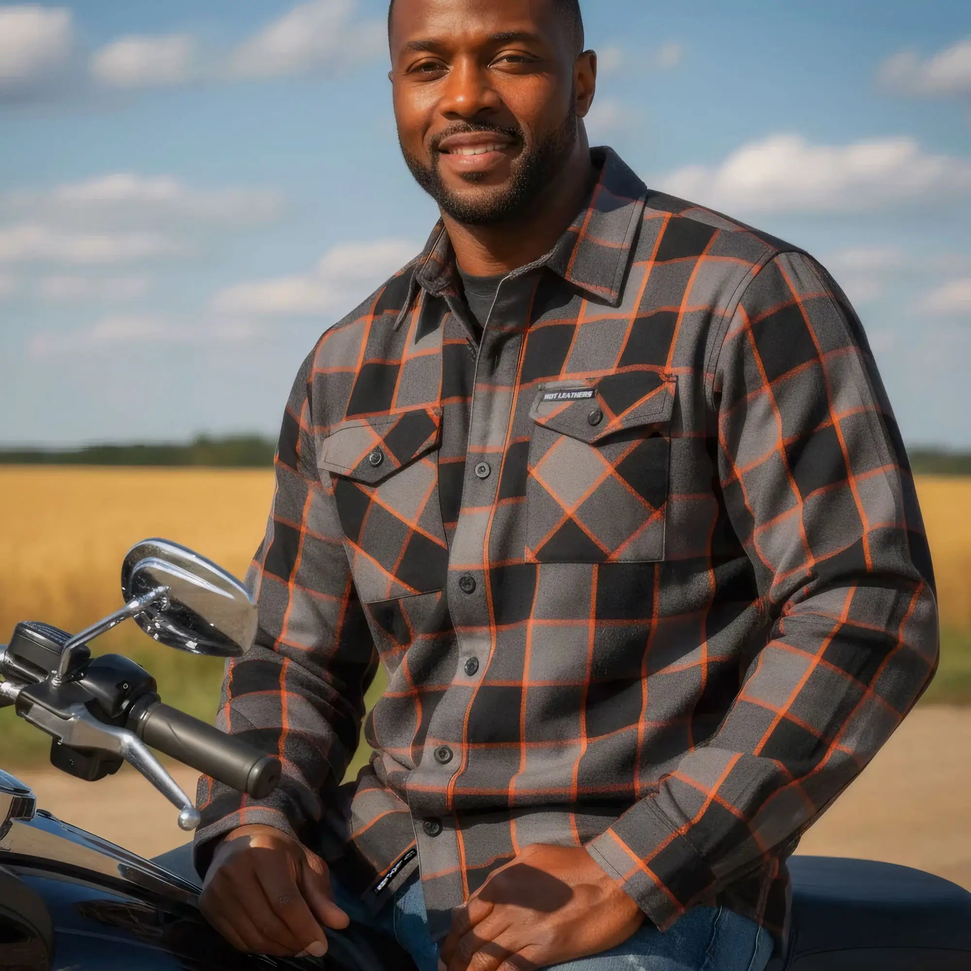 Hot Leathers Men's 'Hell Junction' Multi/Color Cotton Flannel Shirt - Button Front - Riding/Casual/ Work Wear - FLM2020