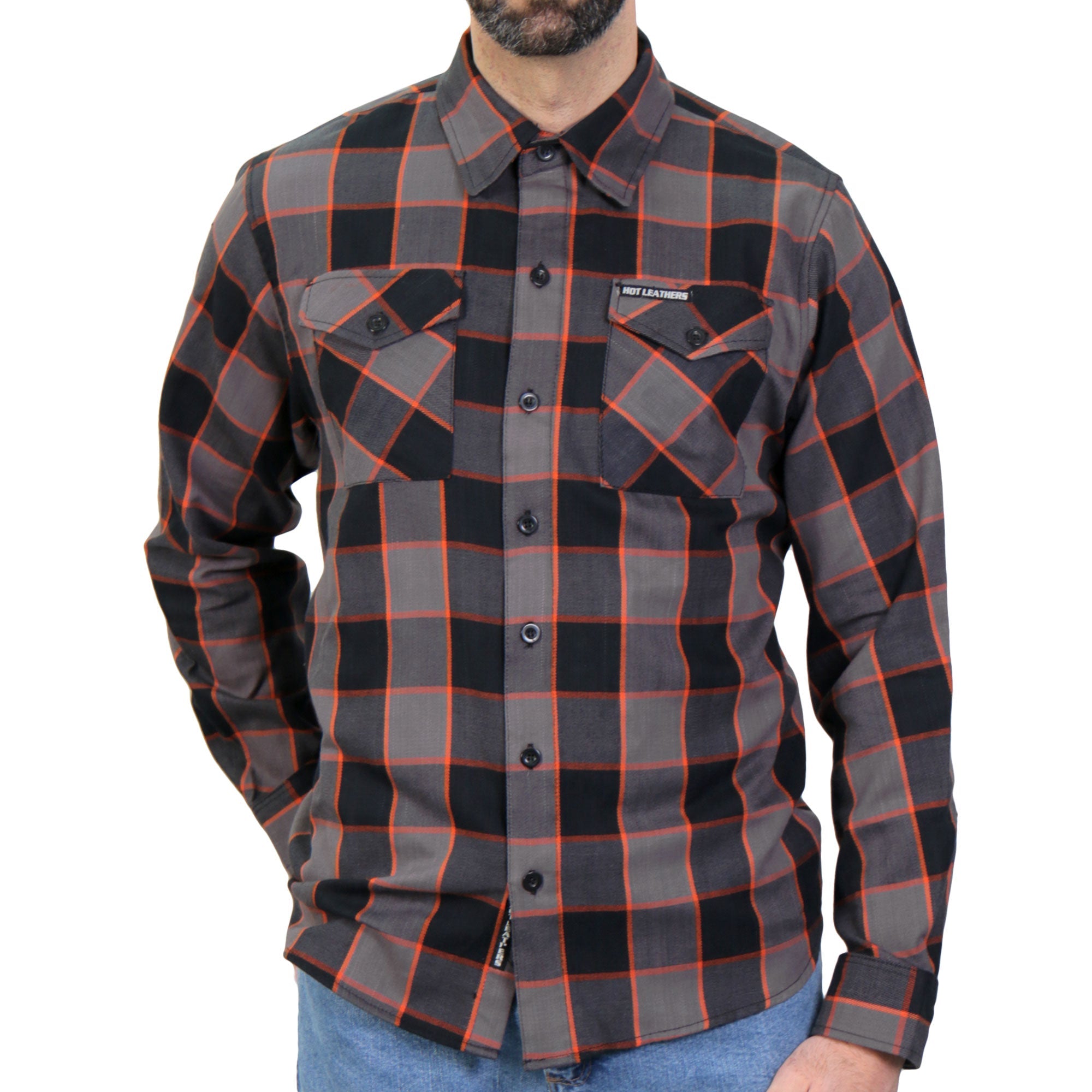 Hot Leathers Men's 'Hell Junction' Multi/Color Cotton Flannel Shirt - Button Front - Riding/Casual/ Work Wear - FLM2020