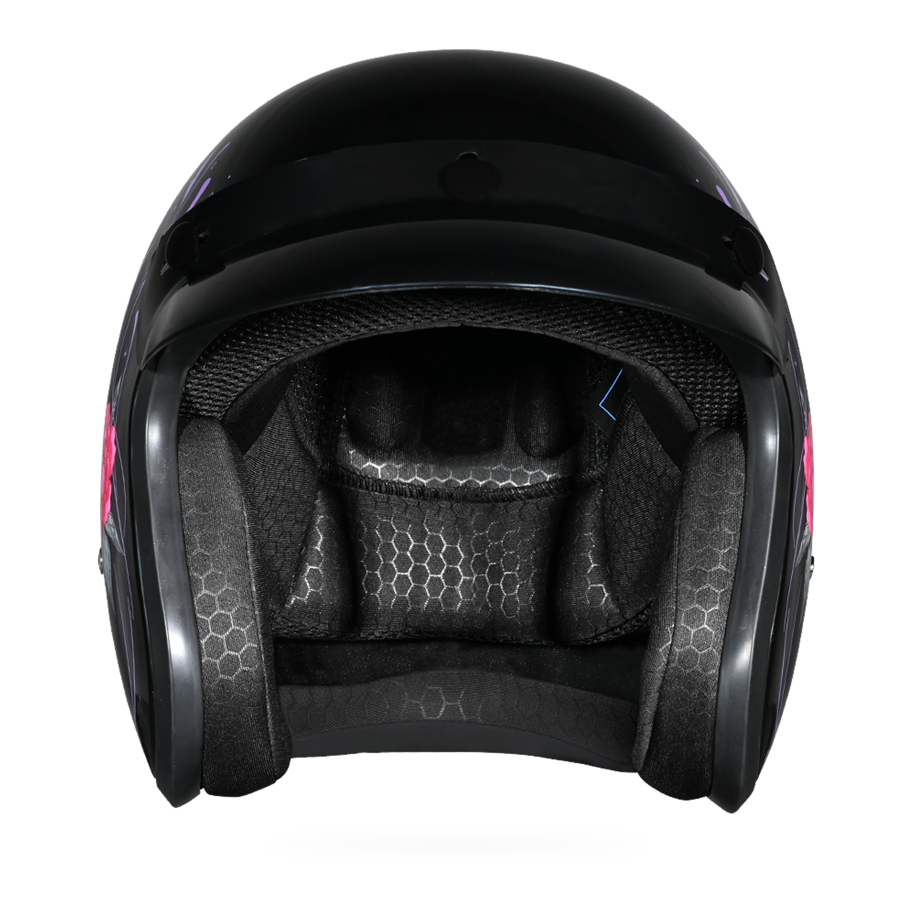 DOT Approved Daytona Cruiser Open Face Motorcycle Helmet - Men, Women & Youth - With Visor & Graphics - W/ Butterfly
