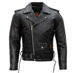 Hot Leathers JKM1002 Classic Men’s Motorcycle Leather Jacket with Zip Out Lining