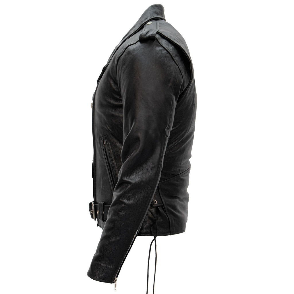 Hot Leathers JKM1002 Classic Men’s Motorcycle Leather Jacket with Zip Out Lining